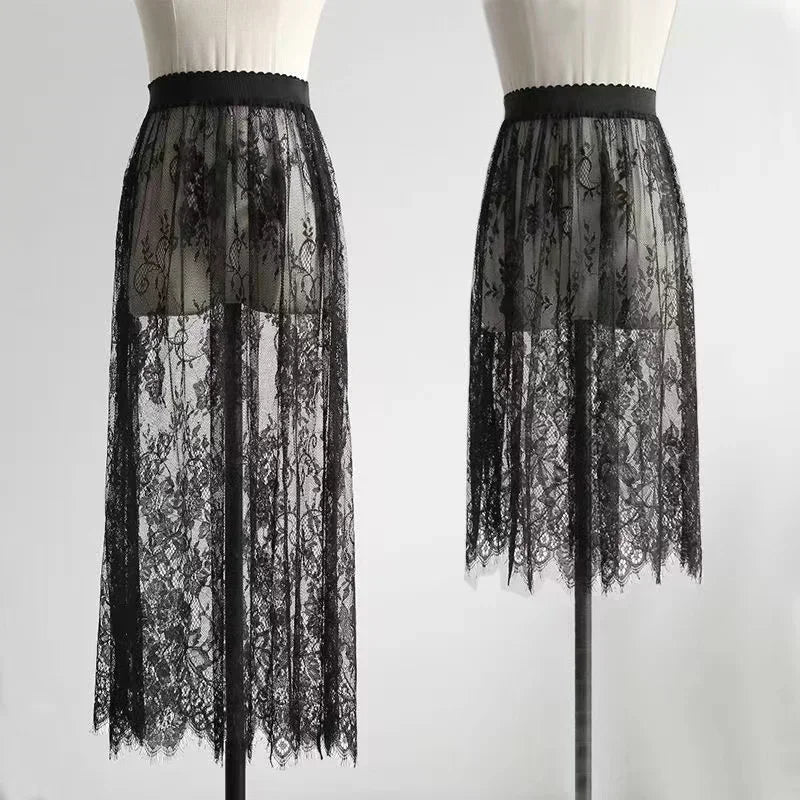 TEEK - High Waist Lace Underdress Skirt SKIRT theteekdotcom