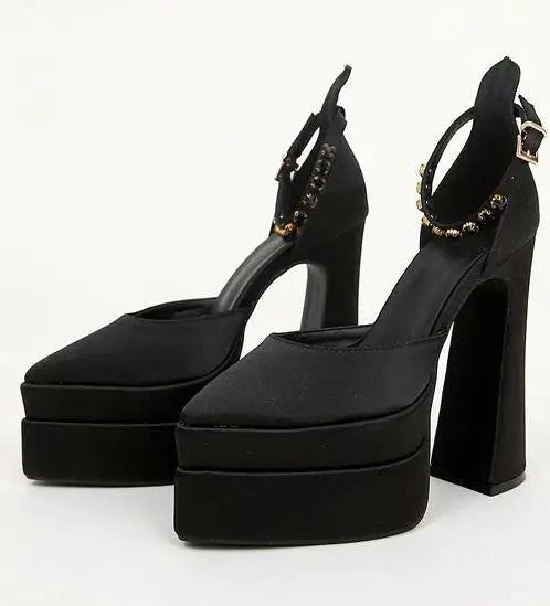 TEEK - Platform High Heeled Shoes SHOES theteekdotcom Black 5.5 