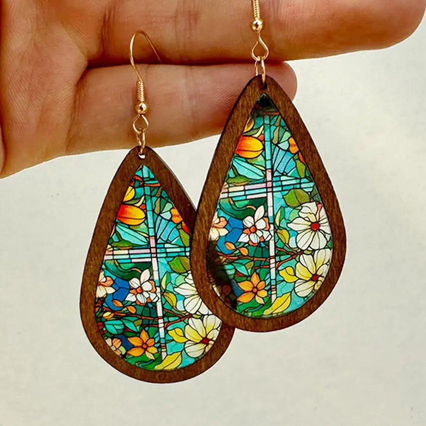 TEEK - Mosaic Stained Glass Earrings JEWELRY theteekdotcom 2  