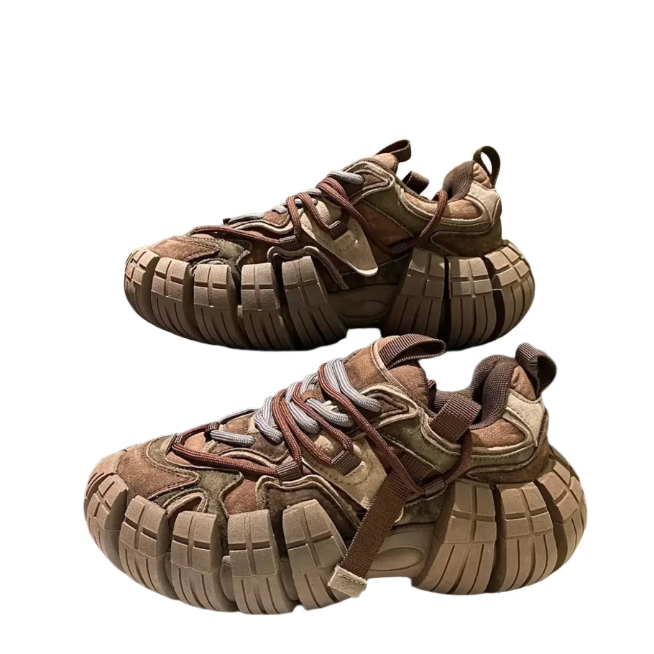 TEEK - Mens Chunky Tire Sole Sport Shoes SHOES theteekdotcom Z911 Brown 7 