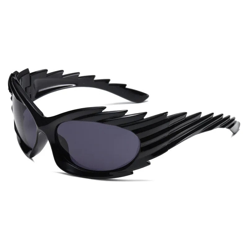 TEEK - Spike Wrap Sunglasses EYEGLASSES theteekdotcom C1-Bright Black  