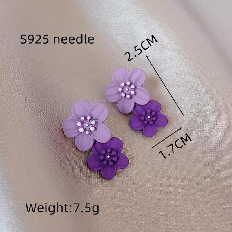 TEEK - Various Painted Big Flower Earrings JEWELRY theteekdotcom EK3075  