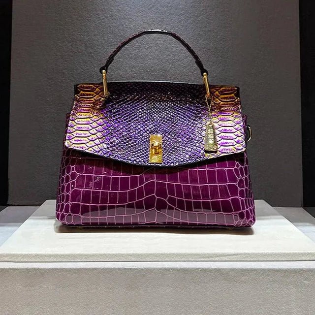 TEEK - Luxury Croc Print Bag BAG theteekdotcom Purple 28x19x10cm 