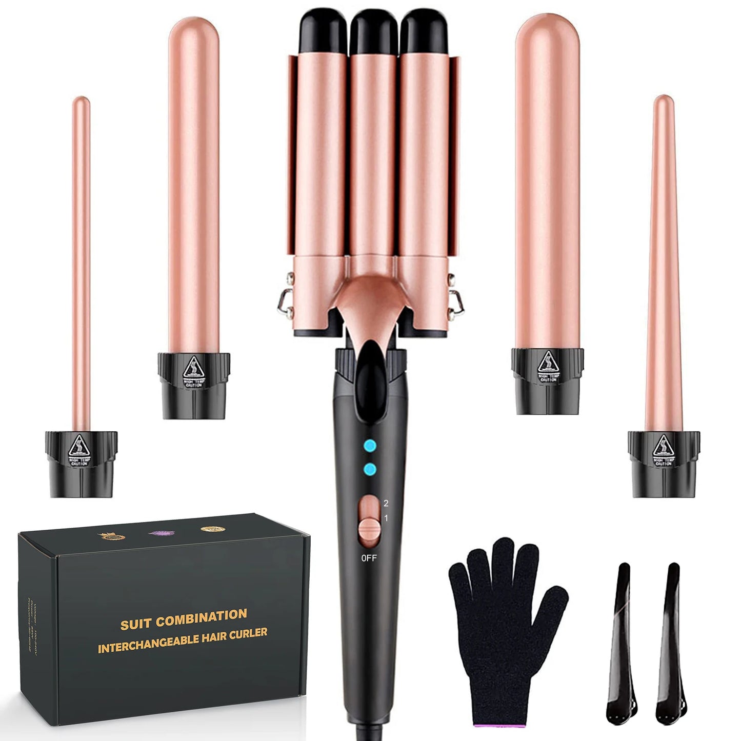 TEEK - 5 in 1 Hair Waver Curling Iron SET theteekdotcom   