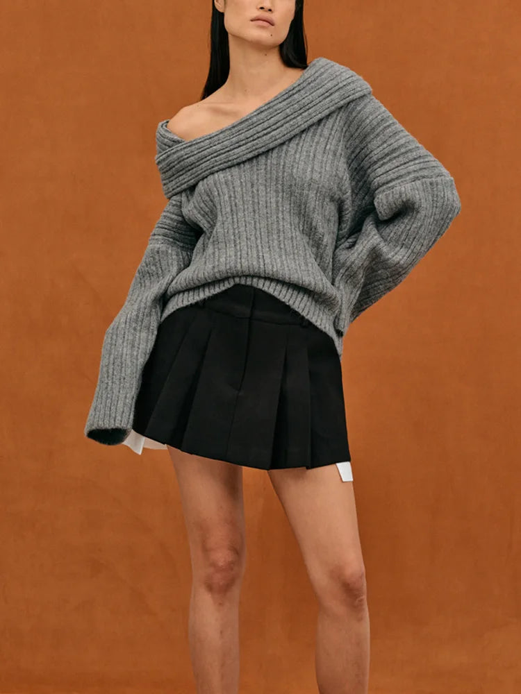 TEEK - Sloop Neck Sweater TOPS theteekdotcom Dark Grey S 