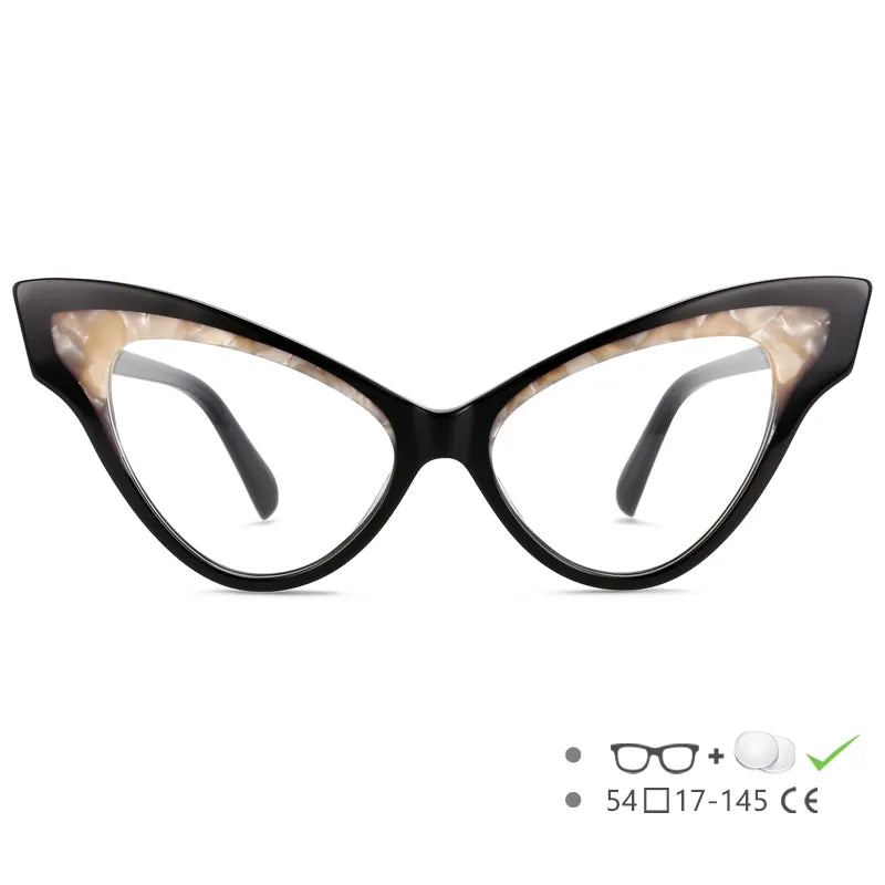 TEEK - Cat Eye Unique Edge Eyeglasses EYEGLASSES theteekdotcom Black  