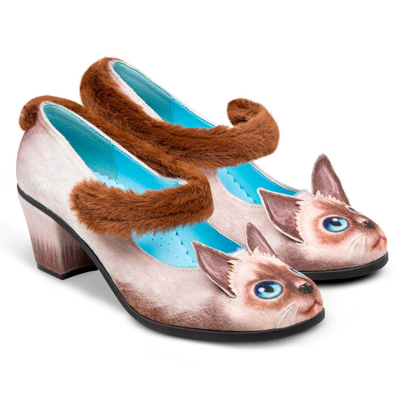 TEEK - Chocolaticas® Mid Heels Siamese Cat Mary Jane Pumps SHOES TEEK HCD 35 HCD/ 5 US/ 9.3"