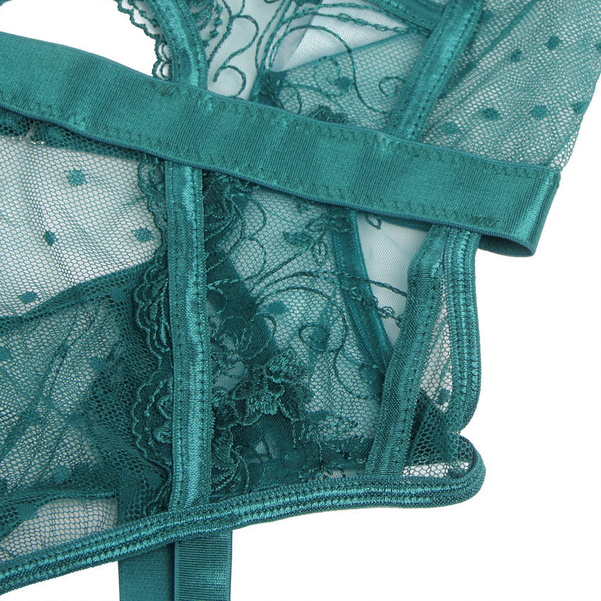 TEEK - Embroidered Lace Cut Lingerie Teddy LINGERIE TEEK 3W