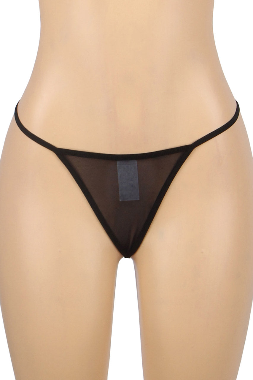 TEEK - Black Mesh Leather Chemise LINGERIE TEEK 3W