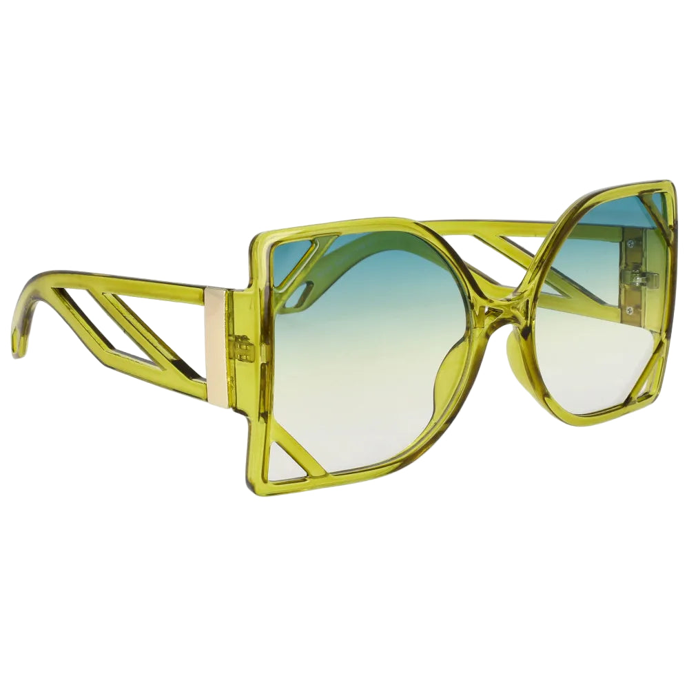 TEEK - Big Square Retro Windows Sunglasses EYEGLASSES theteekdotcom C2Lemon-Yellow