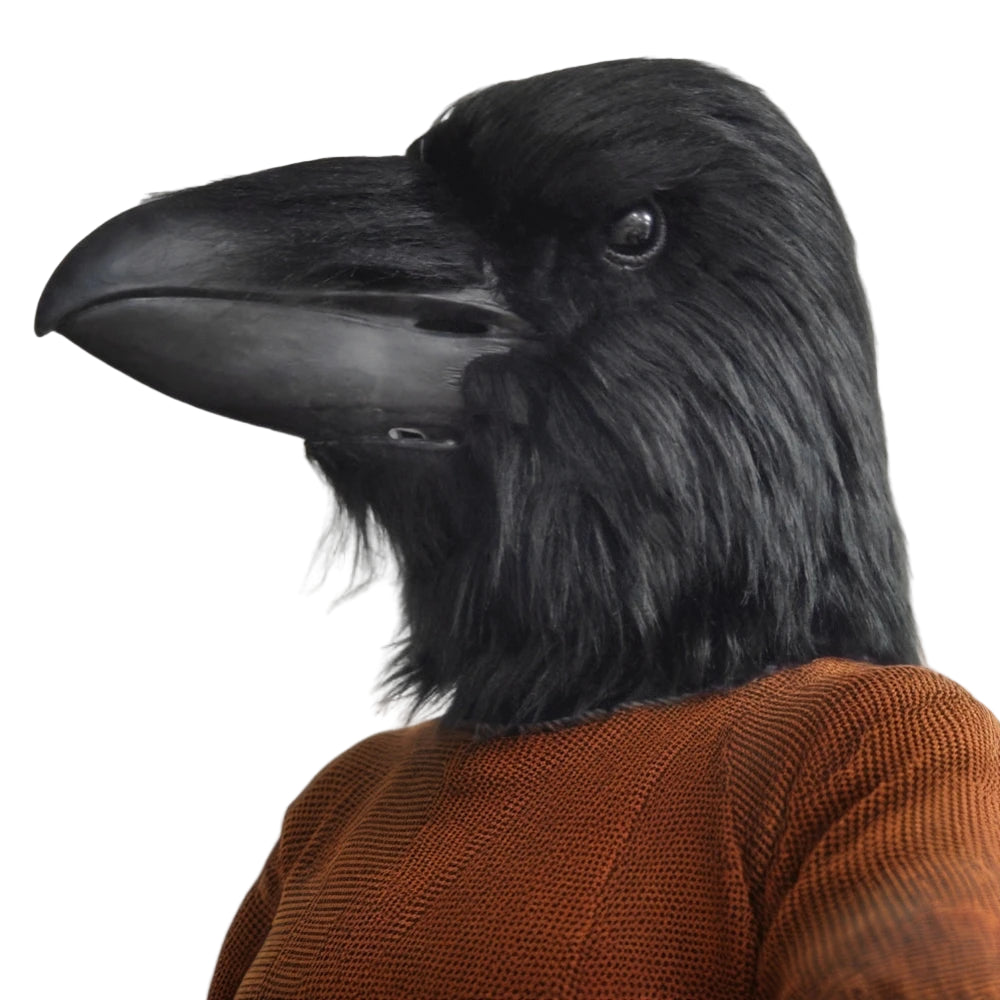 TEEK - Black Latex Crow Mask COSTUME theteekdotcom