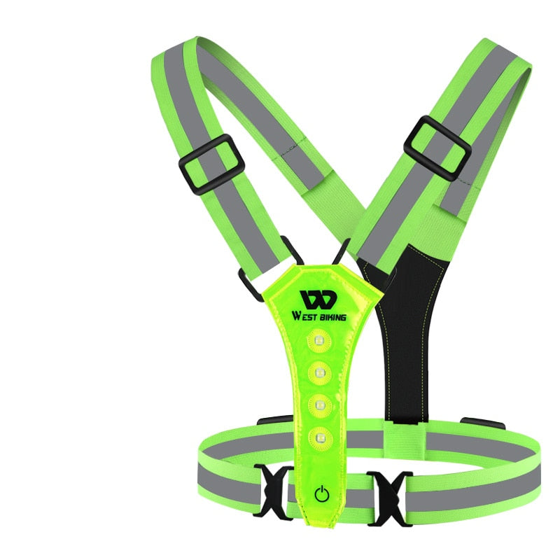 TEEK - USB LED Reflective Safety Vest SAFETY VEST theteekdotcom Fluorescent green  