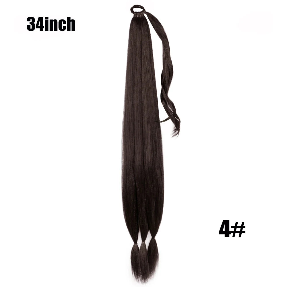 TEEK - Ponytail Synthetic Rubber Band Hair Ring 26 Inch Extensions HAIR theteekdotcom 34inch-4