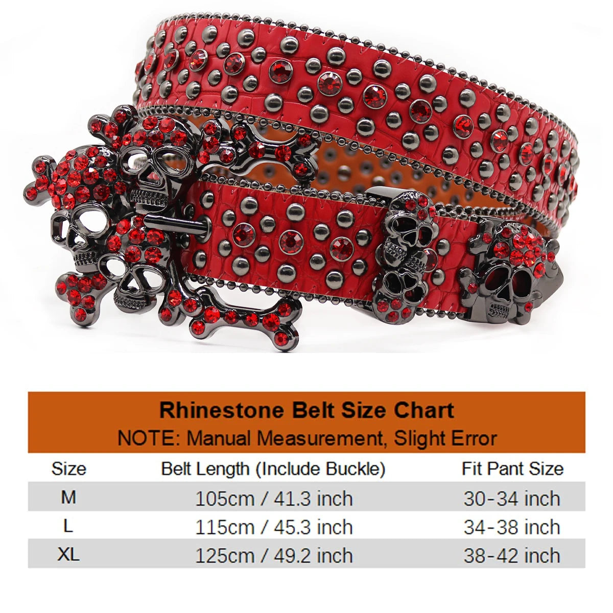 TEEK - Skull Bones Rhinestones Studded Belts BELT theteekdotcom   