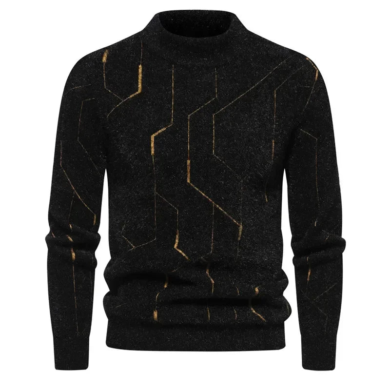 TEEK - Mens Soft Sir Knit Sweater  Pullover TOPS theteekdotcom Black-H01 L 