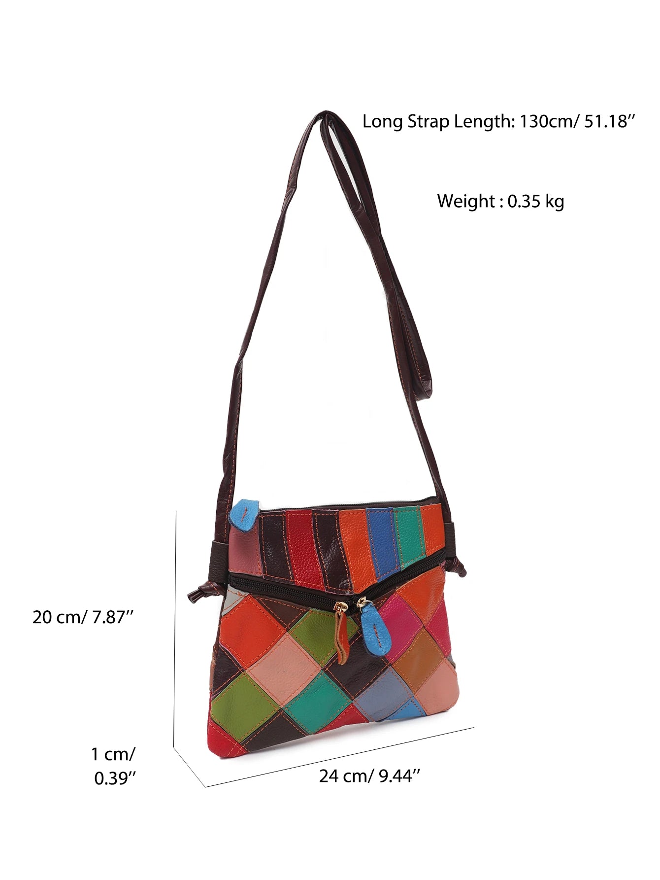 TEEK - Real Leather Random Color Patchwork Shoulder Bag BAG theteekdotcom   
