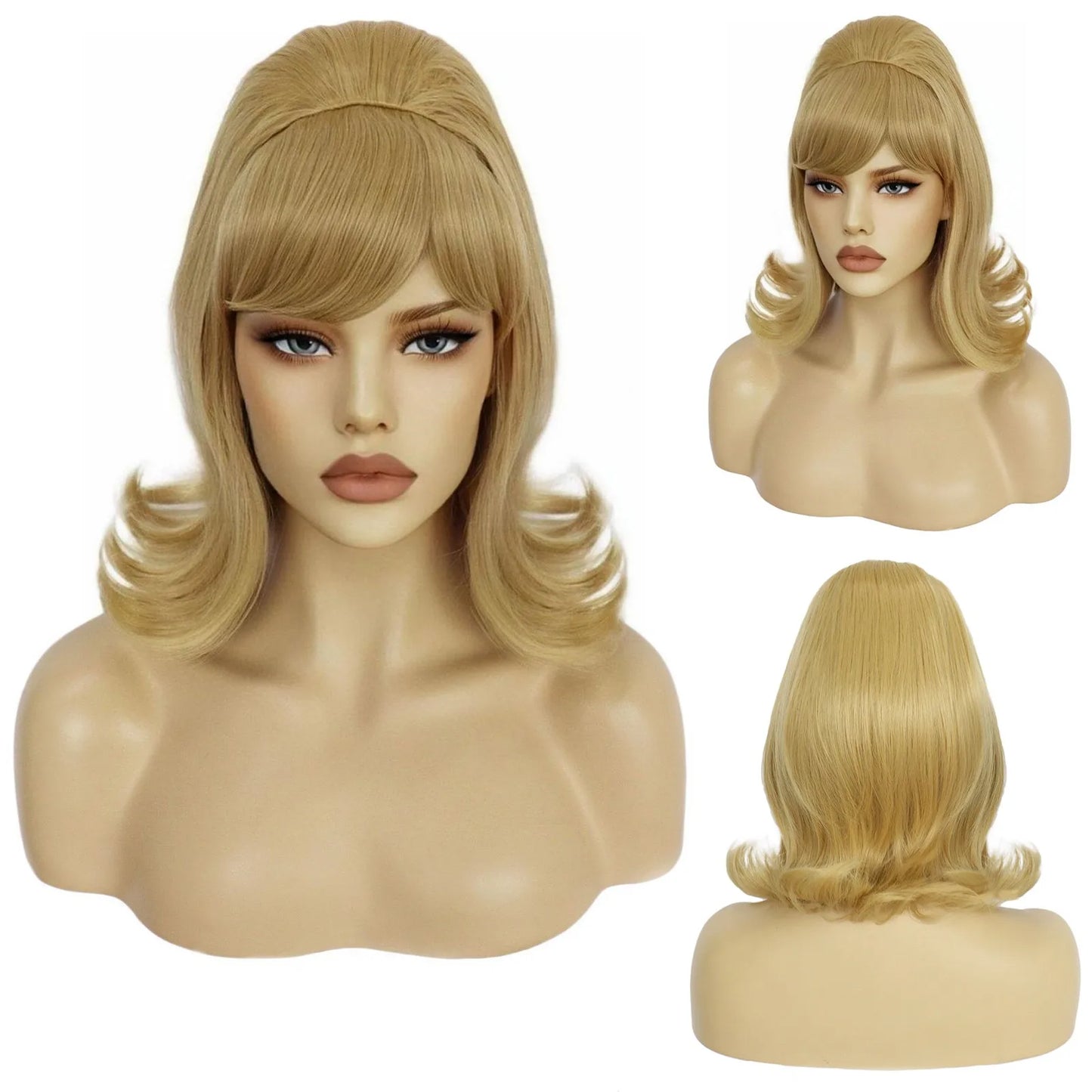 TEEK - Retro Pinup Beehive Flip Wig HAIR theteekdotcom Blonde 12inches 