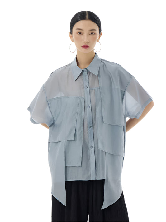 TEEK - Irregular Sheet Layered Personality Top TOPS theteekdotcom