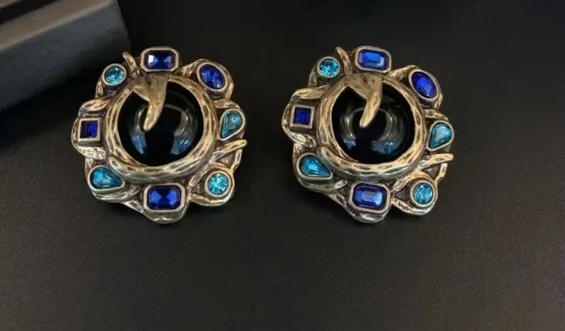 TEEK - Retro Zircon Geo Stone Pave Necklace Set JEWELRY theteekdotcom earrings  