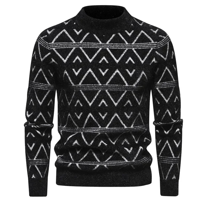TEEK - Mens Soft Sir Knit Sweater  Pullover TOPS theteekdotcom Black-H10 L 