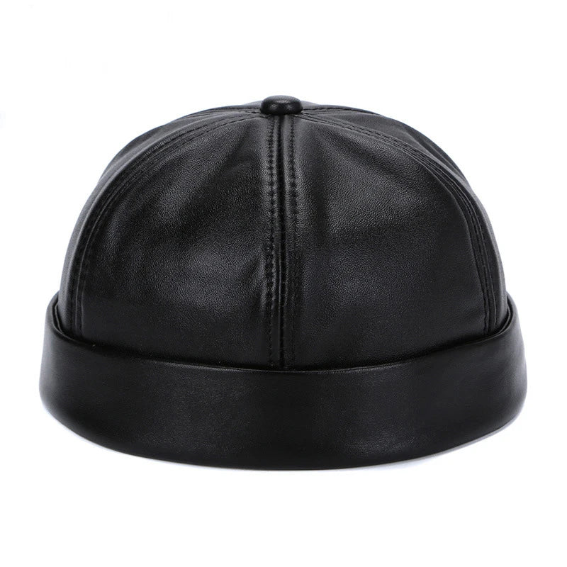 TEEK - Vintage Brimless Leather Beanie Hat HAT theteekdotcom