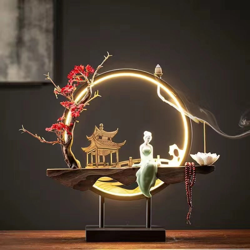TEEK - Lady Flower Incense Burner Ceramic LED Decor HOME DECOR theteekdotcom R5QI  