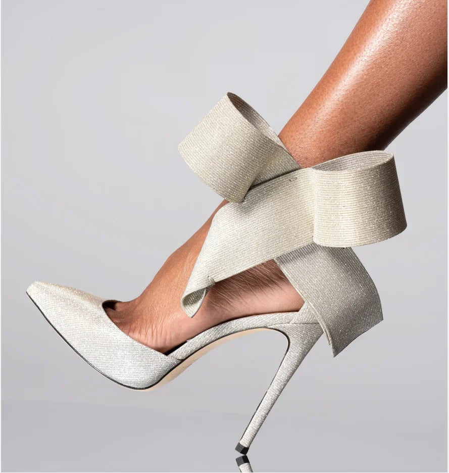 TEEK - Big Bow Your Pardon Solid Pumps SHOES theteekdotcom White 6