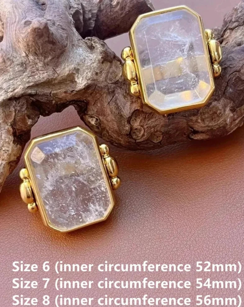 TEEK - Square Stone Crystal Ring JEWELRY theteekdotcom   