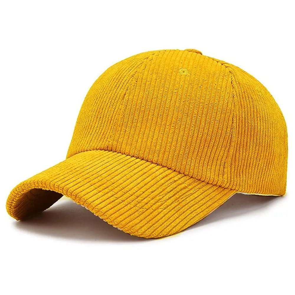 Outdoor Adjustable Hip Hop Spring Autumn Corduroy Baseball Cap Vintage Baseball Hat Women Men TEEK Yellow
