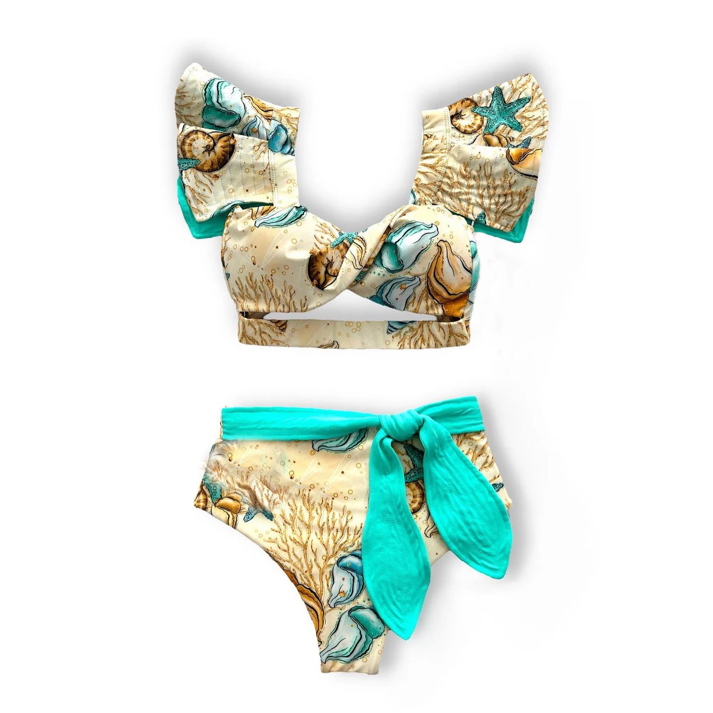 TEEK - Push-Up Padded Ruffles Belted Bandage Bikini SWIMWEAR theteekdotcom   