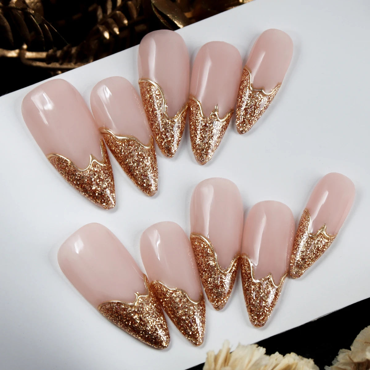 TEEK - 10pcs Pure Handmade 3D Press-On Nails NAIL ART theteekdotcom size-S 3  