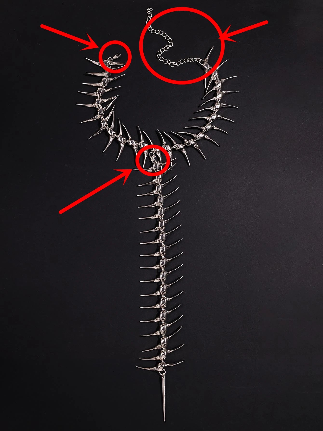 TEEK - Edgy Niche Hip-Hop Thorn Skeleton Necklace JEWELRY theteekdotcom