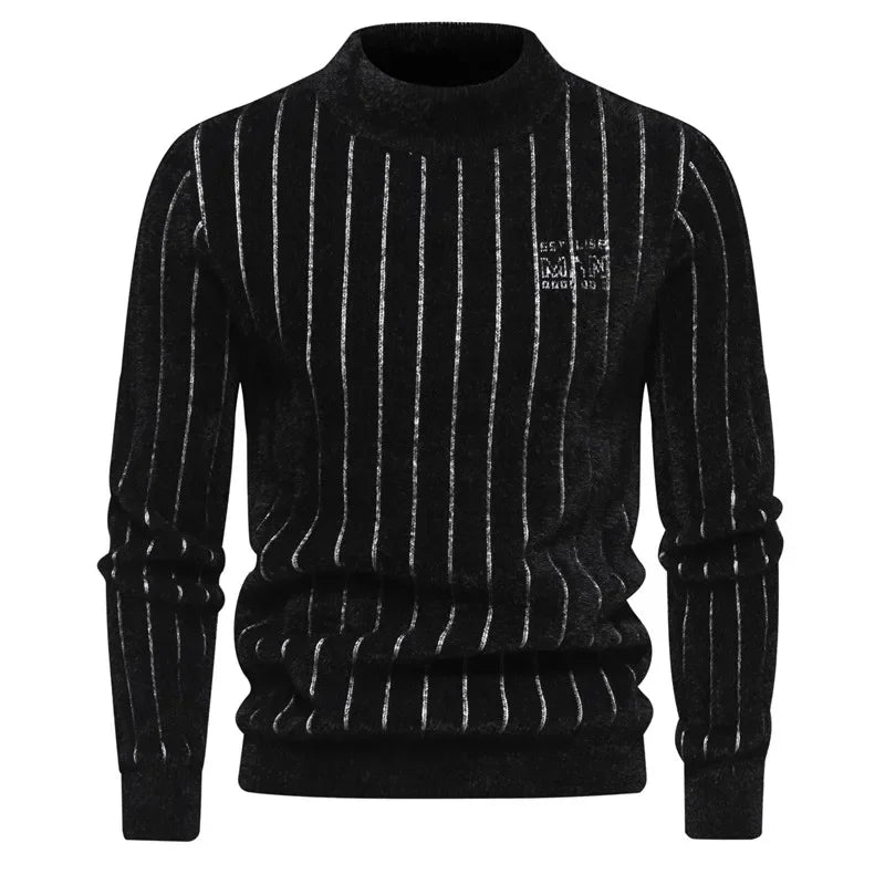 TEEK - Mens Soft Sir Knit Sweater  Pullover TOPS theteekdotcom Black-H05 L 