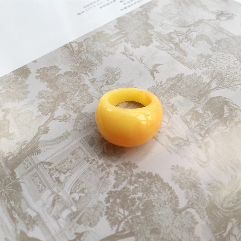 UJBOX Big Promotion Round Resin Rings Women Acrylic Wedding Bands Party Jewelry Bulk TEEK 1pc 16.8mm to 17.1mm
