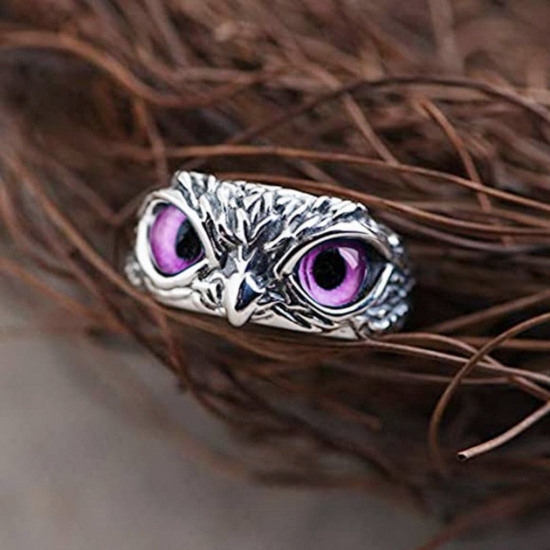 TEEK - Owl Eyed Rings JEWELRY theteekdotcom Silvery-Purple Adjustable 