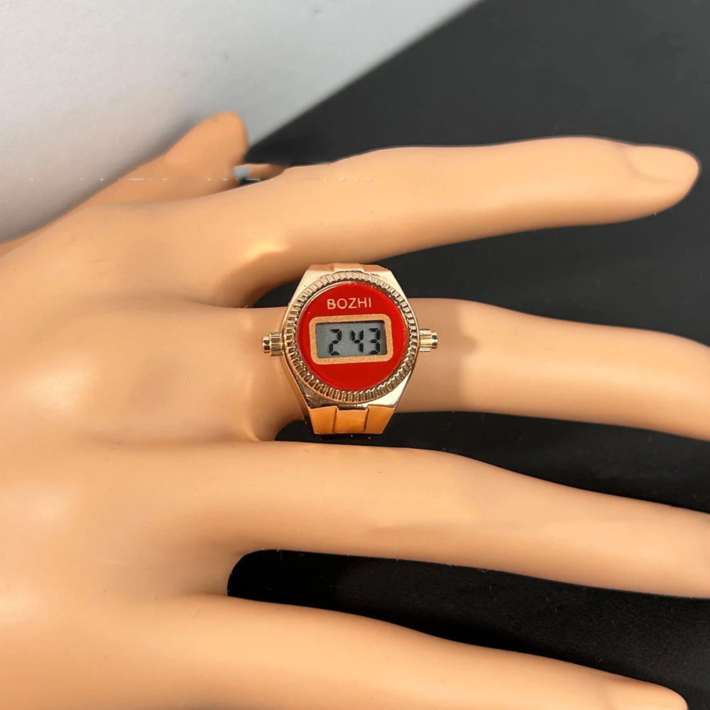 TEEK - Mini Electronic Digital Watch Finger Rings WATCH theteekdotcom rose-red  