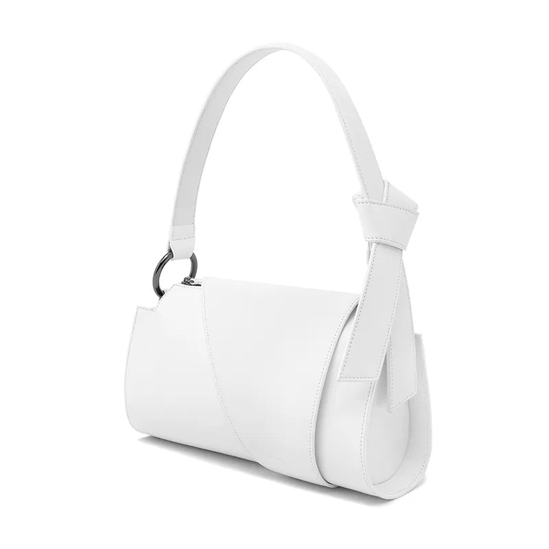 TEEK - Flap Tab Bow Handbag BAG theteekdotcom White  