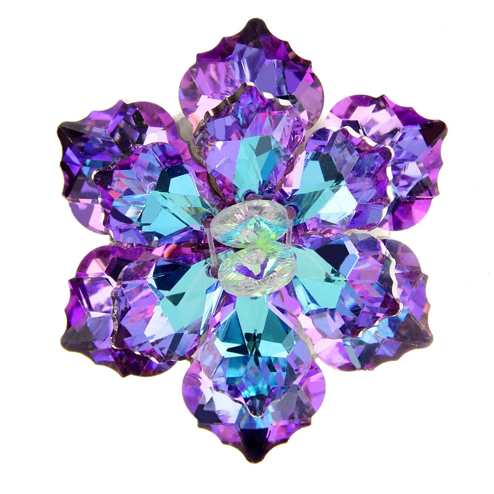 TEEK - Shining Crystal Flower Brooch JEWELRY theteekdotcom purple purple