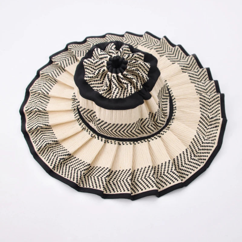 TEEK - Foldable Handmade Straw Belt Big Brim Hat HAT theteekdotcom 3 M 56-58cm 