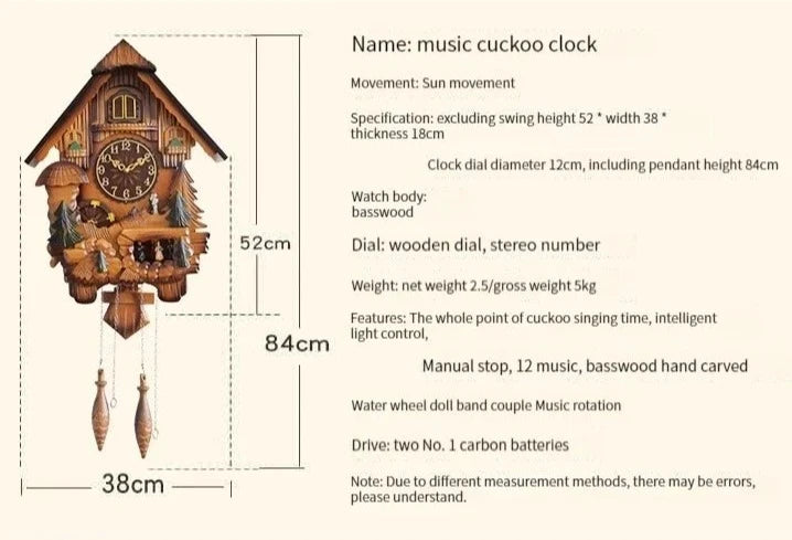 TEEK - Wooden Wall Pendulum Cuckoo Bird Clock HOME DECOR theteekdotcom   