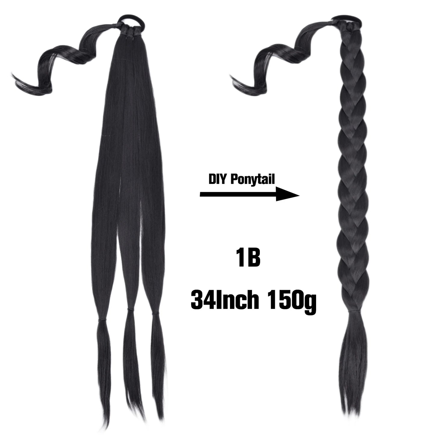TEEK - 20 Inch Long Braided Synthetic PonytailHair Extension