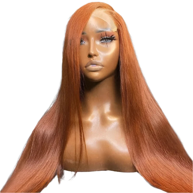 TEEK - Ginger Orange Straight Human Hair Wig HAIR TEEK H Ginger 28inches 13x4 Frontal Wig 180