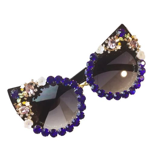 TEEK - Rhinestone Cat Eye Pointed Sunglasses EYEGLASSES theteekdotcom HSL  