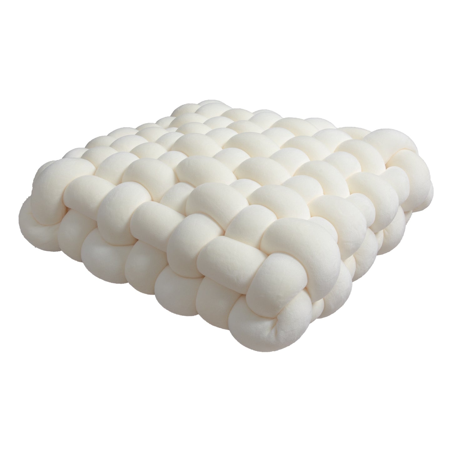 TEEK - Square Hand-Woven Home Throw Pillows HOME DECOR theteekdotcom Milky white 30x33x12cm/11.81x13x4.72in 