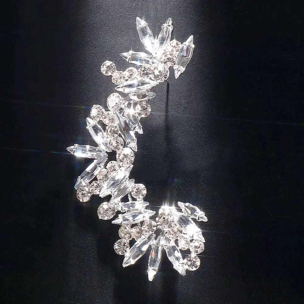 TEEK - Crystal Bust Ear Ear Cuff JEWELRY theteekdotcom Left ear silver