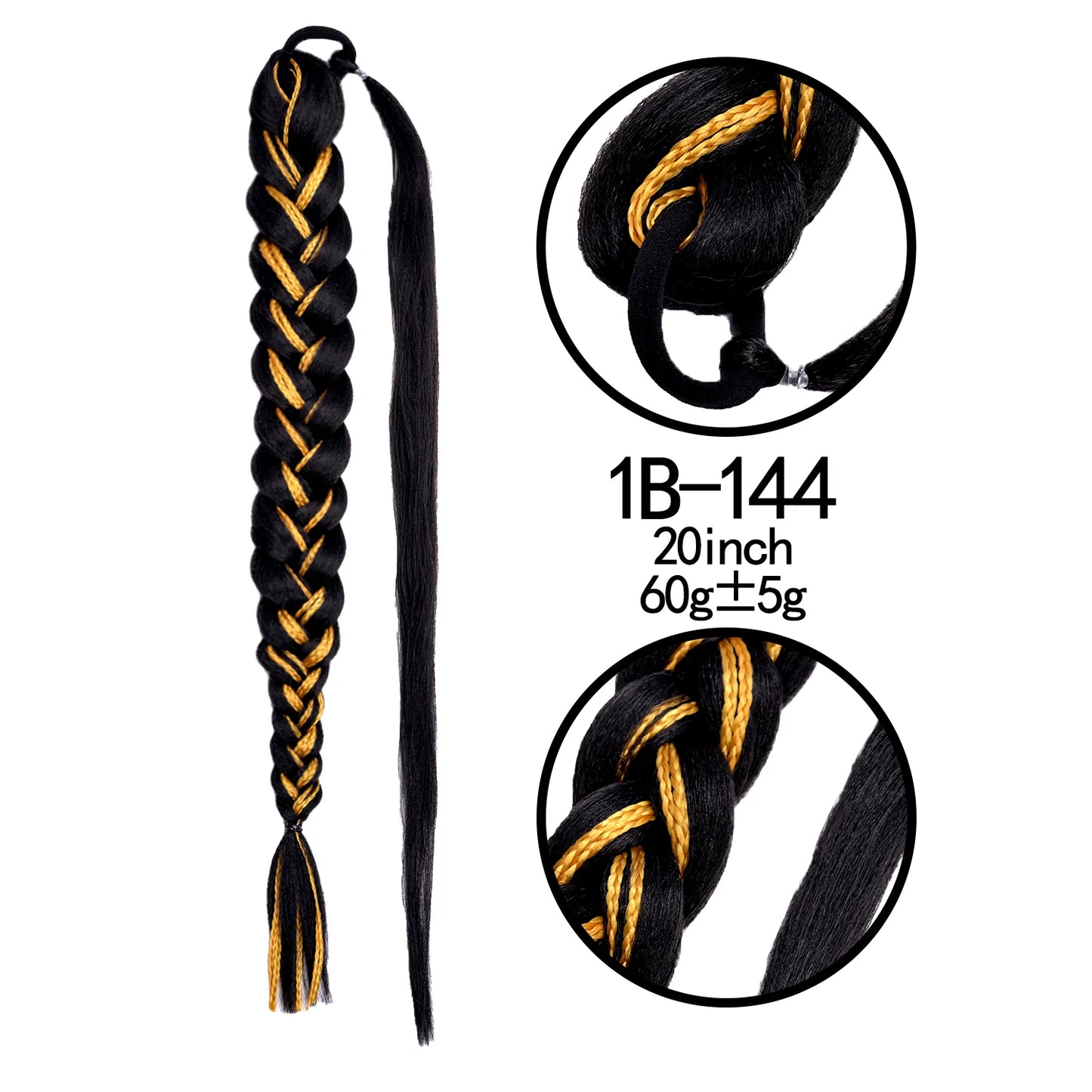 TEEK - 20 Inch Long Braided Synthetic PonytailHair Extension
