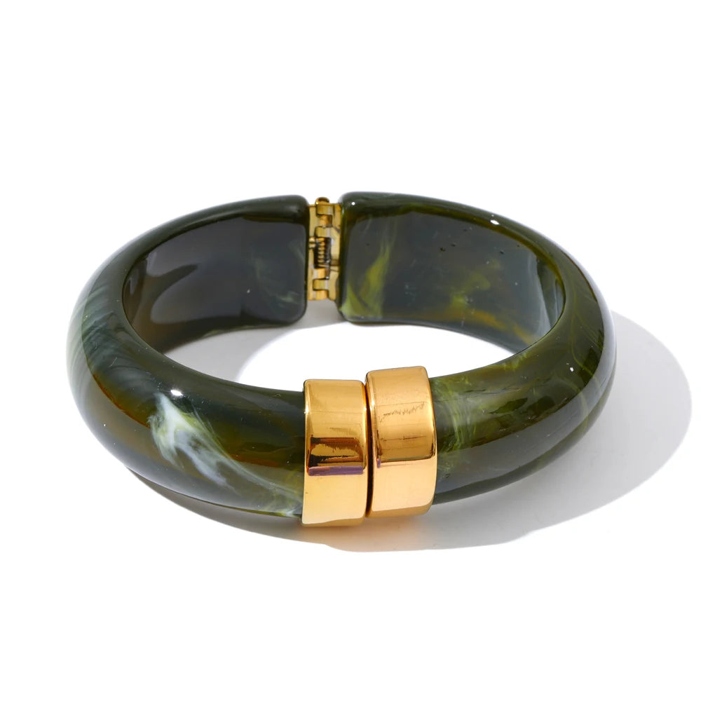TEEK - Thick Bracelet Bangle JEWELRY theteekdotcom Olive Green