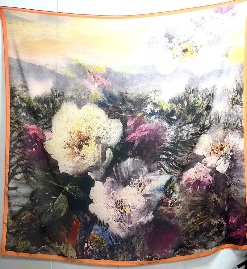 TEEK - 100% Silk Jungle Floral Silk Scarf SCARF theteekdotcom   