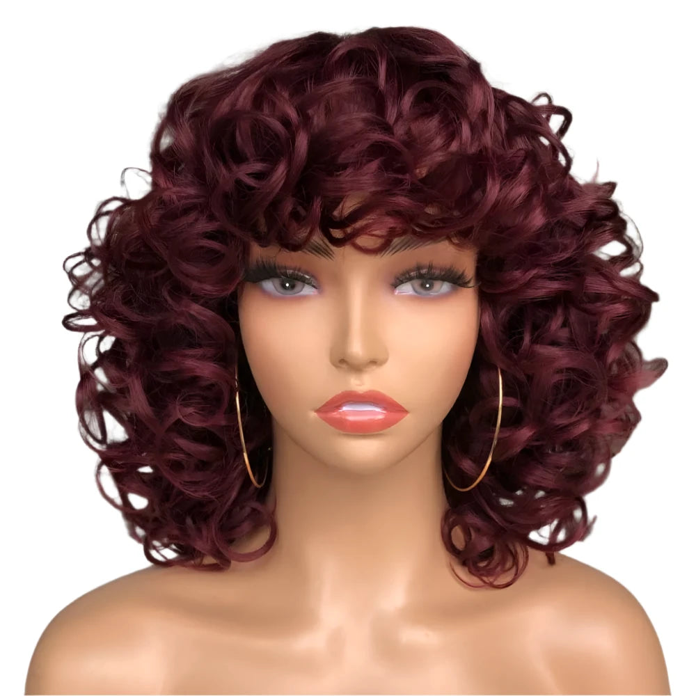 TEEK - Fluffy Short Hair Afro Bangs CurlyWig HAIR theteekdotcom 110-118 14inches 