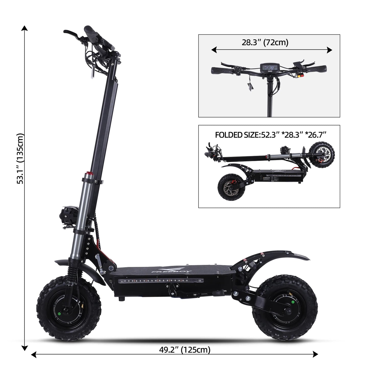 TEEK - Black 6000W High Power Adult Electric Scooter Foldable 60 Miles 50 Mph Fast Electric Scooter TRANSPORTATION theteekdotcom